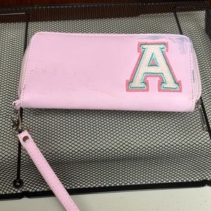 Claire’s Pink Wristlet - wallet Initial “A”